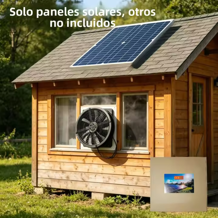 Ventilador De Escape Solar De 6 Pulgadas Kit Impermeable Para Invernadero Casa De Perro RV Coop De Pollos Granero Camping Al Aire Libre - 1