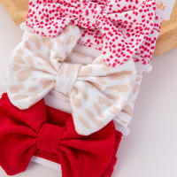 3Pcs/set Lindos Diademas De Algodón Para Bebés Recién Nacidos Niños Y Niñas Con Nudos Elásticos Estampados De Puntos Rayas Y Flores Niños Pañuelos De Cabeza - details 4