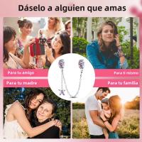 Encanto De Mariposa Plateado En Plata Con Circonia Bola Redonda Colgante Para Pulsera O Collar DIY Joyería De Moda Irregular - details 139