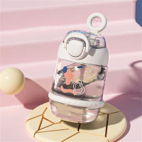 Botella De Agua De 600ML Para Niñas Con Palito Portátil Y Desechable Para Bebidas Como Jugo Y Leche Kettle De Bebida Al Aire Libre - details 1