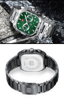 Reloj De Pulsera De Cuarzo MINI FOCUS Para Hombre Con Caja Cuadrada Y Correa De Acero Luminoso Función Multiusos Resistente Al Agua Y Al Shock - details 22