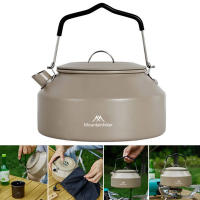 Hervidor De Agua De Viaje Ultraligero De 1.4L Con Manija Para Estufa Café Metal Suministros De Mesa Color Khaki Verde Negro - details 14