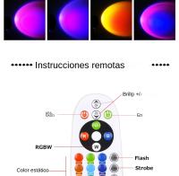 Lámpara De Noche Bluetooth Proyector De Puesta De Sol Luz Arcoíris Para Decoración De Habitación Luz De Ambiente Redonda Para Mesa - details 3