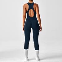 Conjunto De Yoga Para Mujer Moda Color Sólido Cuello Redondo Ajustado Fitness Ropa Deportiva Overoles De Gimnasio Sexy Ropa De Yoga - details 13