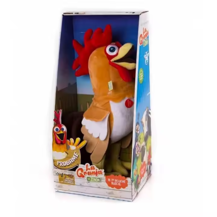 PELUCHE BARTOLITO GALLO MUSICAL LA GRANJA DE ZENÓN DE BANDAI - 1