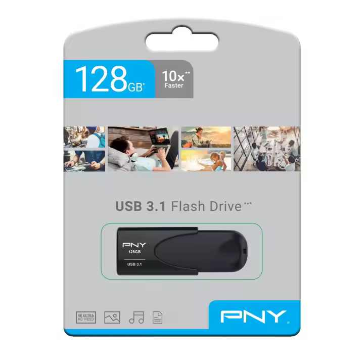 Memoria usb 128gb pny attache 4 3.1 80mb/s fd128att431kk-e - 1