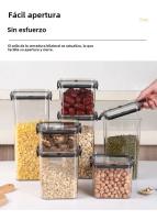 Juego De 5 Jars De Almacenamiento De Alimentos Sellados En Plástico Transparente Organizador De Cocina Multigrano Piletas Pilaables Resistentes a La Humedad Y La Humedad Para Granos Secos - details 7