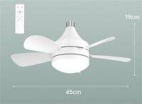 Ventilador de techo con casete E26, 3 Colores, atenuacion continua, 18 "con Rosca, 3 velocidades, para dormitorio, Cocina, lavadero, Garaje, color Blanco - details 0
