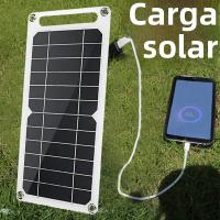 Panel Solar USB 5V 10W Portátil Impermeable Para Camping Y Senderismo Cargador De Batería Móvil De Silicio Monocrómico - details 0