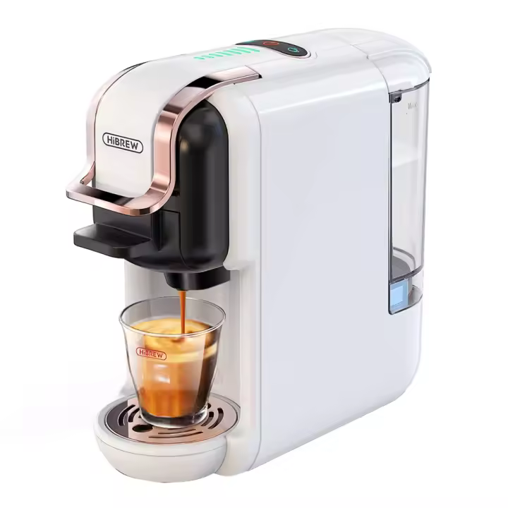 Máquina de café en cápsulas HiBREW H2B 5 en 1 - Compatible con 4 cápsulas de café y café espresso molido, prepara café frío, espresso, capuchino y Long Black. Máquina de café para cocina de hotel - 1
