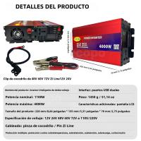 Inversor De Alta Resistencia DualVoltaje 4000W 5000W 12V24V/48V60V/72V a 220V Con Pantalla LCD Carga USB Y Protección Comprehensiva - details 1