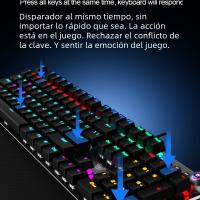 Teclado Mecánico AULA F2088 Gaming Con Retroiluminación Mixta 104 Teclas Brown Blue Switch Para PC Y Portátil Sin Batería - details 15