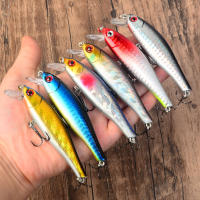 10pcs Señuelo De Pesca Minnow Flotante Wobbler Para Truchas Y Bass Lanzamiento De Plástico Duro Con Ojos 3D Herramientas De Pesca - details 2