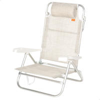 Aktive - Silla de playa plegable, 8 posiciones, multiposición, aluminio y textileno, asiento bajo, incluye cojín acolchado, asa de transporte, silla reclinable de playa, respaldo reclinable - details 2