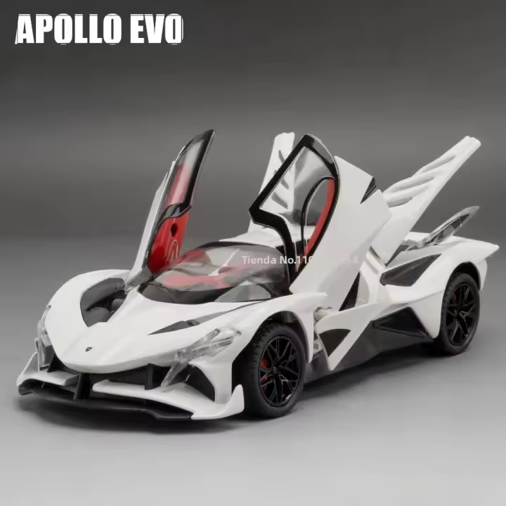 Coche De Acción EVO Apollo 1/24 Escala Modelo De Aleación De Metal Con Sonido Luz Y Neumáticos De Goma Para Niños Juguetes De Coche De Metal Regalos Para Niños - 1