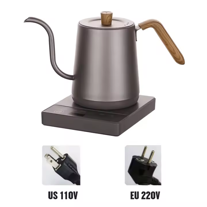 Hervidor Eléctrico 800ml Con Cuello De Ganso Y Control De Temperatura Para Café Manual 1000W Calentamiento Rápido 110V/220V Teapot Inteligente - 1