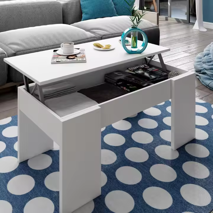 MESA DE CENTRO ELEVABLE FLOW 45X100X50 CM BLANCO ARTIK - 1