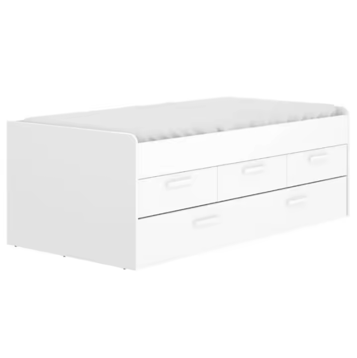 MOBELCENTER - Cama Nido infantil Juvenil Compacta con Cajones Blanca - Ancho: 194,5 cm. x Alto: 67,5 cm. x Fondo: 95 cm (1421) - 1