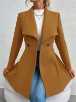 Abrigo De Lana Vintage De Corte Slim Para Mujer Estilo Coreano Doble Filo Otoño Invierno Abrigo Casual De Elegancia Completo - details 9