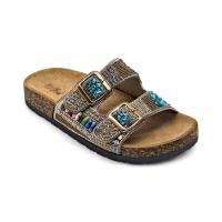 Calzados soraia, Sandalias de Mujer Estilo Boho con Hebillas Ajustables, Plantilla Ergonómica de Corcho, Sandalia Plana Abierta con Detalles Étnicos, Cómoda para Verano, Playa o Uso Diario Bohemio Hebilla - details 3
