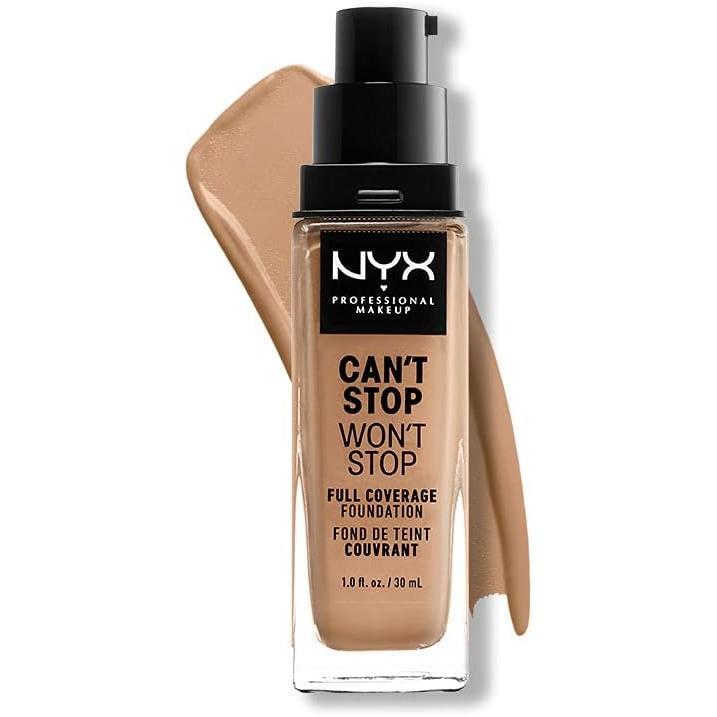 NYX Professional Makeup | Base de Maquillaje no comedogénica larga duración waterproof Can't Stop Won't Stop Full Coverage Foundation