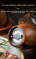Juego De Molinillos De Pimienta Y Sal De Madera Manuales Con Base Molinillo De Pimienta Multifuncional Caja De Condimentos Herramientas De Cocina - details 6