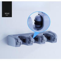 Soporte De Pared Para Escoba Y Mopa Con 5 Ranuras Y 6 Ganchos Herramienta De Almacenamiento Para Hogar Y Jardín - details 5