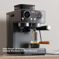 Cafetera todo en uno HiBREW H20 con molinillo integrado, extracción dual caliente y fría, presión de 20 bar, ajuste de molienda de 20 niveles, varilla de vapor para latte, depósito de agua de 1,4 L, control táctil inteligente - details 4