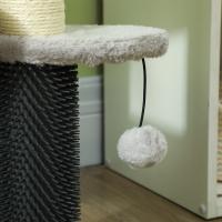 PawHut Árbol para gatos, torre rascadora con plataformas de felpa de 3 niveles, 2 pelotas de juego, postes rascadores de sisal, 50 cm de altura, para gatos de hasta 5 kg, gris claro - details 7