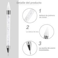 Kit De Decoración De Uñas DIY Con Herramienta De Recogida De Strass 2PCS Y 2 Puntas De Cera Adicionales Dual-Ended Para Piedras Preciosas - details 4