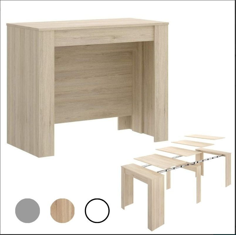 MOBELCENTER - Mesa comedor extensible consola Roble Canadian