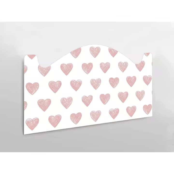 Oedim Cabecero Cama Infantil PVC Impresión Digital Corazones Fondo Blanco | 115 x 60 cm | Disponible en Varias Medidas | Cabecero Ligero, Elegante, Resistente y Económico - 1
