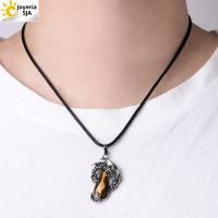Collar De Hombre Y Mujer Con Colgante De Dragón Hechizo Natural Piedra Facetada Amatista Cristal Rosa Obsidiana Negra Joyería Vintage - details 20