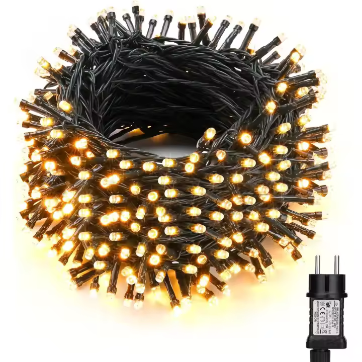 Guirnaldas Luces 500-2000 LED 22.45m-89.95m Exterior Enchufar 8 Modos Cable Verde con Temporizador Decoración para Arbol Navidad Varios Colores Blanco 700 leds 3m+31.45m - 1