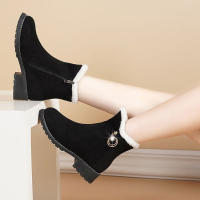 Botas De Invierno Para Mujer 2025 Con Forro De Peluche Faux Fur Botas De Nieve Con Cremallera Lateral Antideslizantes Y Talón Bajo Botas De Tobillo Termales - details 0