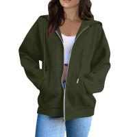Sudadera De Mujer Con Capucha Abrigo Casual De Color Sólido Otoño E Invierno Con Bolsillos Y Cierre De Cremallera Largo Manga Para Calle - details 10