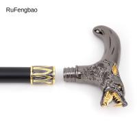 Bastón Decorativo De Cabeza De Lobo Dorado Y Negro Elegante Y Moda Para Caballeros Cosplay 93cm Con Punta De Goma Y Mango De Aleación De Aluminio - details 8