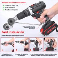 Taladro Eléctrico Mejorado Con Corte De Metal Doble Cabeza Nibbler Para Corte De Hierro Fundido Aluminio Y Placa De Acero Incluye Fixador De Corte - details 2