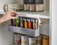 en el armario, almacenamiento de cocina bajo el estante especiero, organizador Gris - details 2