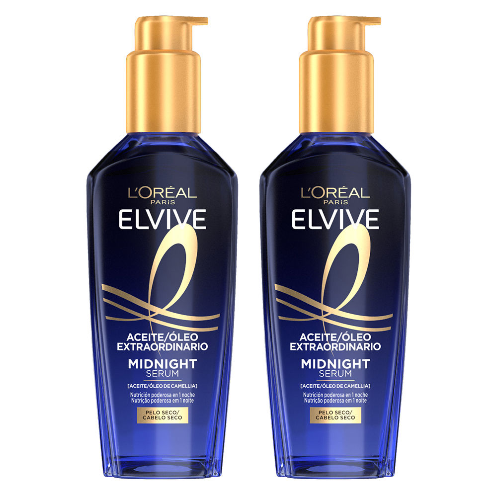 L'Oréal Paris | Elvive Aceite Extraordinario Midnight Serum Con Aceite de Camellia Para Pelo Seco 2x100ml