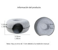 Túnel Donut Para Gatos Juguete Interactivo De Playa Cama Dual Para Cochinillos Conejos Almohadilla Para Gatos Casa Para Gatos Juguete De Entrenamiento Para Gatos Jóvenes - details 0