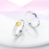 Anillo Anillo De Plata 925 Para Mujer Con Corazón Rosa Azul Sol Estrella Luna Crossover Anillo Ancho Joyería De Fiesta Regalo De Cumpleaños - details 9