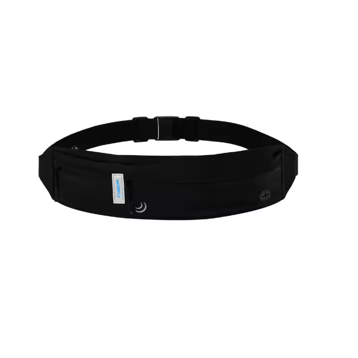 Waterfly running sport waist bag 3.0 black unisex lycra 1l with reflectors and headphone output - 1