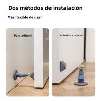 Parador De Puerta Magnético Con Adhesivo De Silicona No Necesita Perforación Soporte De Puerta Para El Hogar Instalación Sin Rastros Blanco/Blanco - details 4