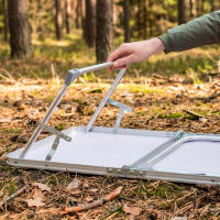 Aktive - Mesa baja plegable, 60x40x25 cm, menta, estructura de aluminio, soporta 30 kg, asa bandolera transporte, de camping, playa, jardín - details 1