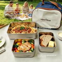 Contenedor De Alimentos De Acero Inoxidable Con Capas Doble Para Mantener Fresco Y Aislado Tres Tamaños Diferentes Para Viajes Y Picnics - details 1