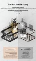 Conjunto estante cocina,baño aluminio 5piezas,INOXIDABLE,artículos de tocador, estante de almacenamiento esquinero, juego sin perforar de hierro forjado,Organizador de estante de baño,estante de esquina de cocina - details 11