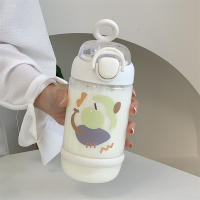 Botella De Agua Para Niños De 600ML Con Pajita Material Saludable Para Deporte Al Aire Libre Estilo Cartoon Reutilizable - details 5