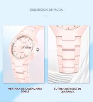 Reloj De Cuarzo Para Mujer LIGE Nueva Moda Cerámica Impermeable Con Calendario Elegante Reloj De Pulsera Con Caja - details 12