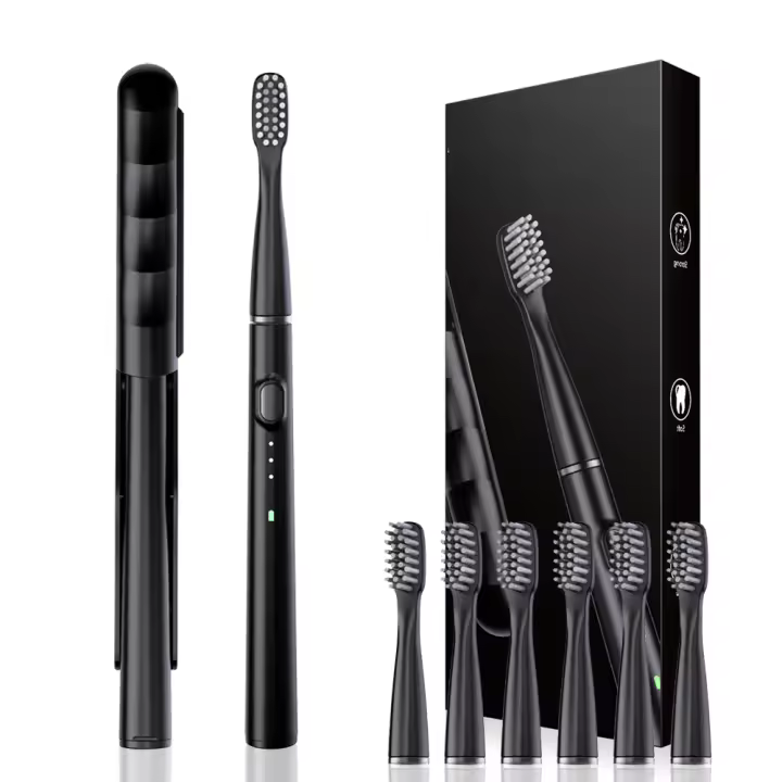 Cepillo De Dientes Eléctrico Ultrasonido Potente Con 3 Modos De Limpieza Recargable USB IPX7 Impermeable Blanqueamiento De Dientes Con Estuche De Viaje Para Adultos - 1